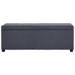 vidaXL Banc avec compartiment de rangement 116 cm Gris foncé Polyester