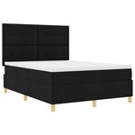 vidaXL Lit Box Spring avec Matelas Noir 140x200 cm Tissu