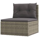 Salon de jardin meuble d'extérieur ensemble de mobilier 6 pièces avec coussins gris résine tressée 02_0016796