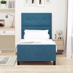 Cadre de lit vidaXL Bleu foncé 80x200 cm Velours