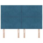 vidaXL Tête de lit design en blocs de diamant bleu foncé 144 cm Velours