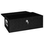 vidaXL Boîte de rangement Noir 90x47x33 5 cm Aluminium