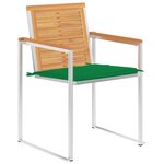 vidaXL Chaises de jardin avec coussins 2 Pièces Teck solide et acier