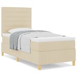 vidaXL Lit à ressort crème 90x200 cm en tissu