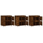 vidaXL Buffets 3 Pièces Chêne fumé Bois d'ingénierie