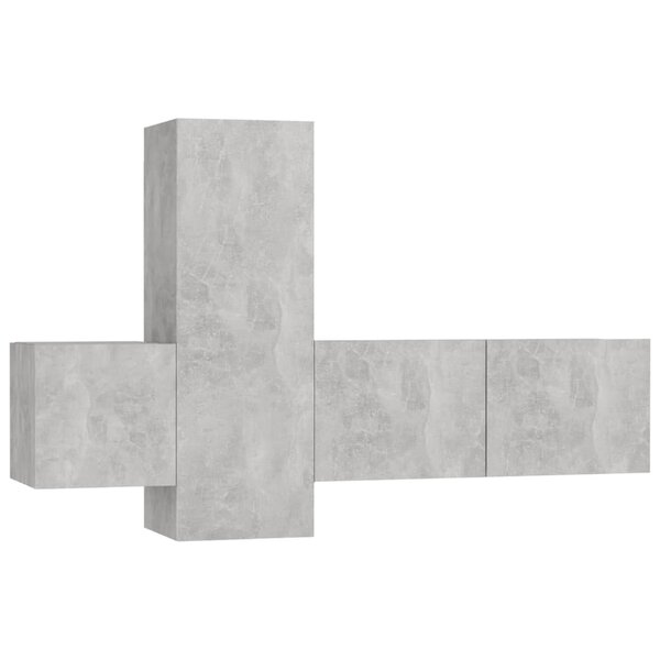 vidaXL Ensemble de meubles TV 3 Pièces Gris béton Bois d'ingénierie