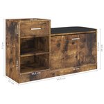 vidaXL Banc à chaussures Chêne fumé 94 5x31x57 cm Bois d'ingénierie