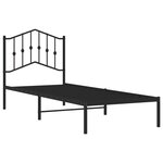 vidaXL Cadre de lit métal avec tête de lit noir 90x190 cm