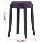 vidaXL Tabourets empilables lot de 4 noir plastique