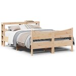 vidaXL Cadre de lit avec tête de lit 160x200 cm bois de pin massif