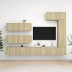 vidaXL Ensemble de meuble TV 7 Pièces Chêne sonoma Bois d'ingénierie