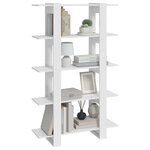 vidaXL Bibliothèque/Séparateur de pièce Blanc brillant 100x30x160 cm