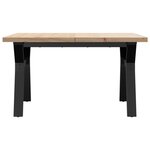 vidaXL Table basse cadre en Y 80x80x45 5cm bois de pin massif et fonte