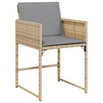 vidaXL Ensemble à manger de jardin coussins 13 Pièces mélange beige rotin