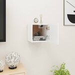 vidaXL Meuble TV mural Blanc 30 5x30x30 cm