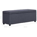 vidaXL Banc avec compartiment de rangement 116 cm Gris foncé Polyester