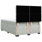 vidaXL Sommier à lattes de lit et matelas Gris clair 140x200cm Velours