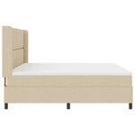 Lit à sommier Box avec matelas et LED Crème 200x200 cm Tissu