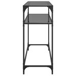 vidaXL Table console avec dessus en verre noir 98x35x81 cm acier