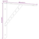 vidaXL Supports d'étagères 4 Pièces 40x2 5x25 cm noir acier inoxydable