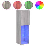 vidaXL Meubles TV avec lumières LED 2 Pièces sonoma gris 30 5x30x102 cm