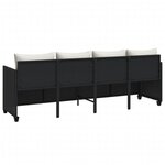 vidaXL Chaise longue avec coussins noir résine tressée