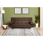 Banquette clic-clac DARIUS - Tissu Marron - 194 x 121 x 83 cm