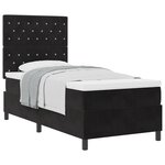 Lit Box Spring vidaXL avec Matelas Noir 90x200 cm Velours