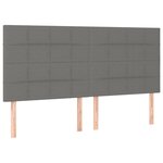 vidaXL Sommier à lattes de lit avec matelas Gris foncé 200x200cm Tissu