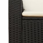 vidaXL Salon de jardin 5 Pièces avec coussins noir résine tressée acacia