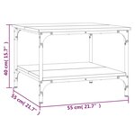 vidaXL Table basse sonoma gris 55x55x40 cm bois d'ingénierie