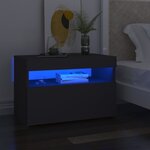 vidaXL Meubles TV avec lumières LED 2 Pièces gris 60x35x40 cm