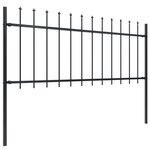 vidaXL Clôture de jardin avec dessus en lance Acier 10 2x0 8 m Noir