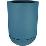 Bac à fleurs rond GRANIT TULIPE - Plastique Ø 40 cm - Bleu
