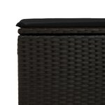 vidaXL Tabouret de jardin avec coussin noir 55x55x37 cm résine tressée