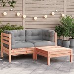 vidaXL Canapé de jardin avec coussins et repose-pied 2 places