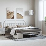 vidaXL Cadre de lit métal sans matelas et tête de lit blanc 183x213 cm