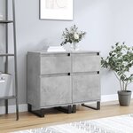 vidaXL Buffets 2 Pièces gris béton 40x35x70 cm bois d'ingénierie