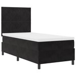 Lit Box Spring vidaXL avec Matelas Noir 100x200 cm Velours