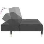 vidaXL Canapé-lit à 2 places gris foncé velours