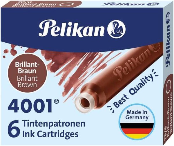 Pelikan Cartouches d'encre 4001 TP/6  marron-brillant