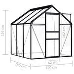 vidaXL Serre Anthracite Aluminium 3 61 m²