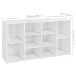 vidaXL Banc à chaussures Blanc brillant 103x30x54 5 cm Bois ingénierie