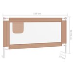 vidaXL Barrière de sécurité de lit d'enfant Taupe 150x25 cm Tissu