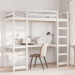 vidaXL Cadre de lit superposé sans matelas blanc 75x190 cm pin massif