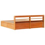 vidaXL Cadre de lit et tête de lit cire marron 180x200 cm bois de pin