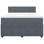 vidaXL Sommier à lattes de lit et matelas Gris foncé 140x200cm Velours