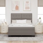vidaXL Lit ressort avec matelas & LED taupe 140x190 cm en tissu