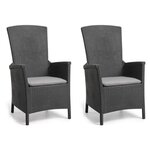 Keter Chaises inclinables de jardin Vermont lot de 2 Graphite