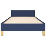 vidaXL Cadre de lit avec tête de lit sans matelas bleu 100x200cm tissu